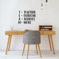 Together Everyone Achieves More - Team - Inspirational Wall Quotes - 30" x 23" - Wall Art Decal - Decoration Vinyl Sticker - Peel Off Stickers 660078089231