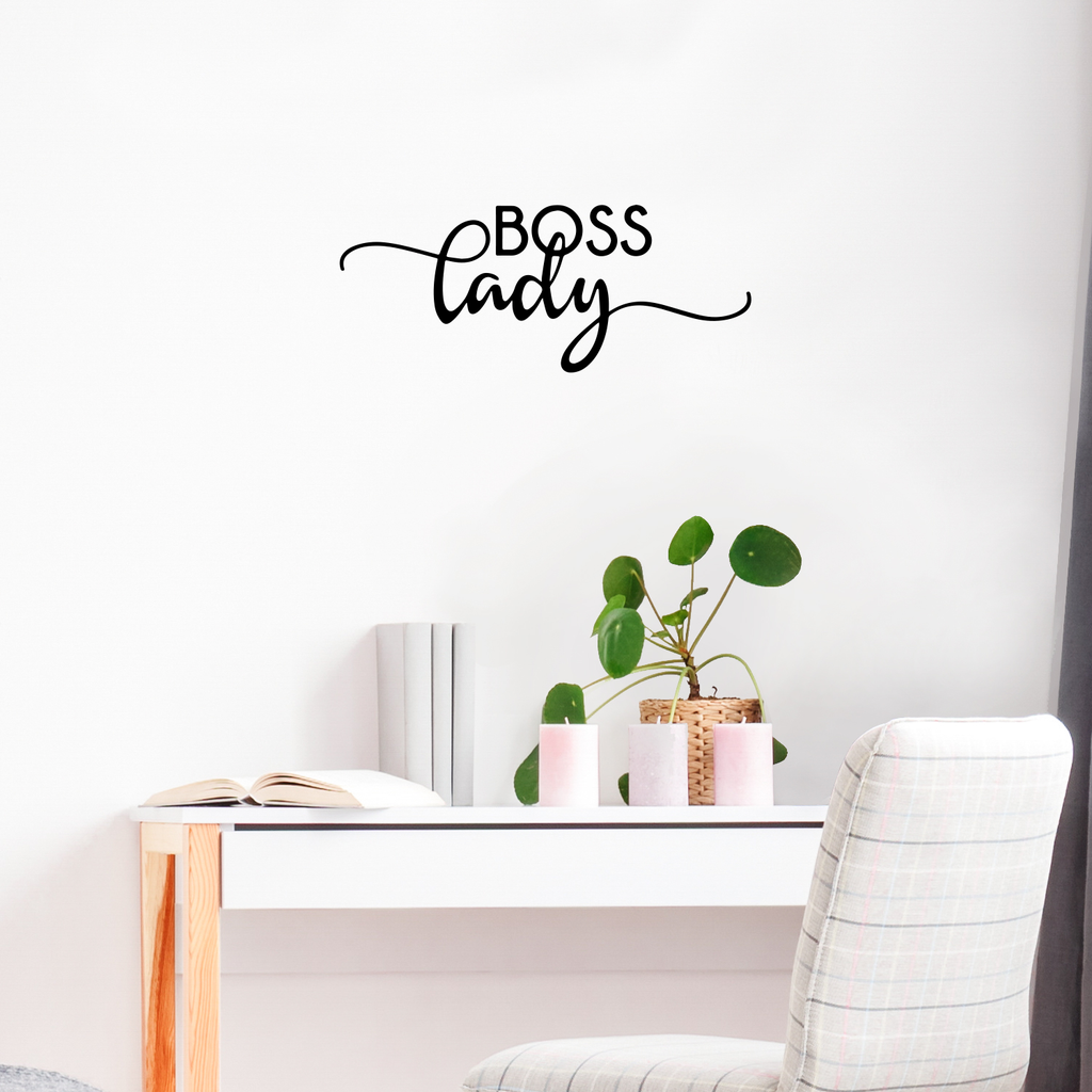 Boss Lady Inspirational Women's Quotes - Wall Art Decal - 9" x 23" Boss Girl Decoration Vinyl Sticker - Life Quotes Decal - Office Wall Decoration 660078089859