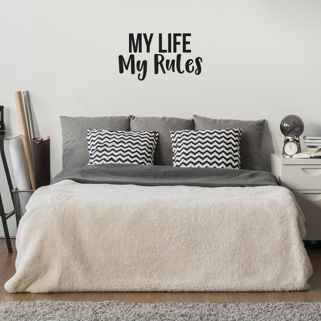 My Life My Rules Inspirational Quote Decor - Wall Art Decal 16" x 30" Decoration Vinyl Sticker - Life Quotes Wall Decal - Bedroom Living Room Vinyl Wall Art Stickers 660078089057