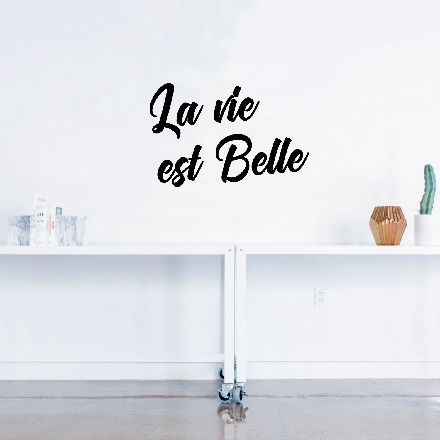 Vinyl Wall Art Decal - La Vie Est Belle - 15" x 23" - Life is Beautiful Quote for Home Living Room Bedroom Sticker Decor - Teens Adults Peel and Stick Apartment Work Office Adhesive Decals 660078119570