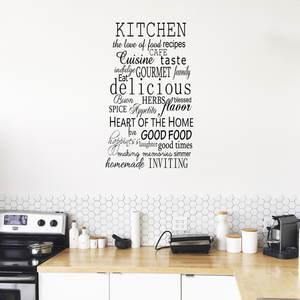 Kitchen Words -SIZE IS 30" X 50"- Decorative Subway Art Style Vinyl Wall Decal Sticker Art