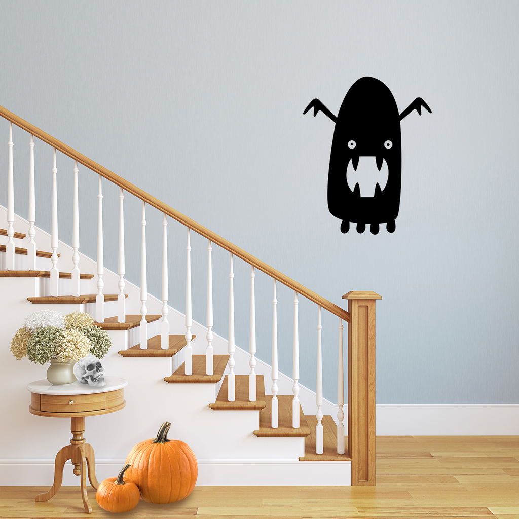 Vinyl Wall Art Decal - Halloween Monster - 20" x 16" - Cute Fun Halloween Seasonal Decoration Sticker - Kids Teens Adults Indoor Outdoor Wall Door Window Living Room Office Decor 660078120163