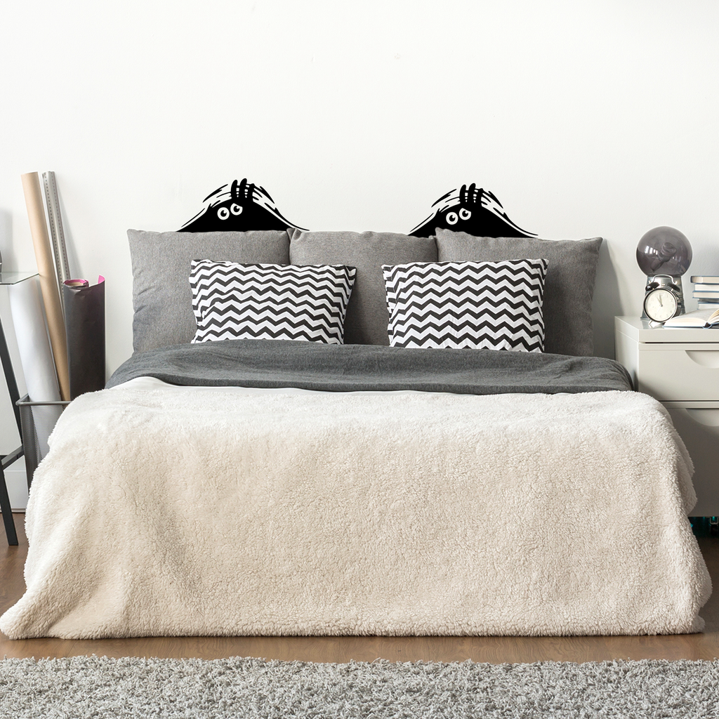 Set of 2 Curious Monsters - Size is: 18" x 7" each- Vinyl Wall Decal Sticker Art