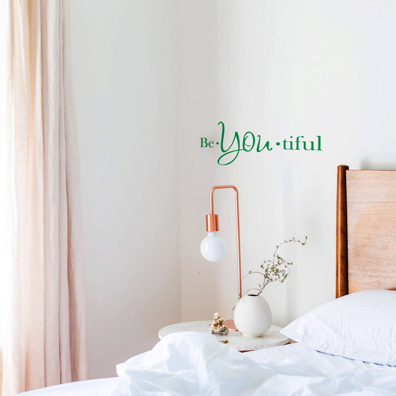 Vinyl Wall Art Decal - Be-You-Tiful - 6" x 15" - Trendy Women's Inspirational Decoration Quote - Motivational Home Apartment Door Window Living Room Bedroom Mirror Fashion Sticker