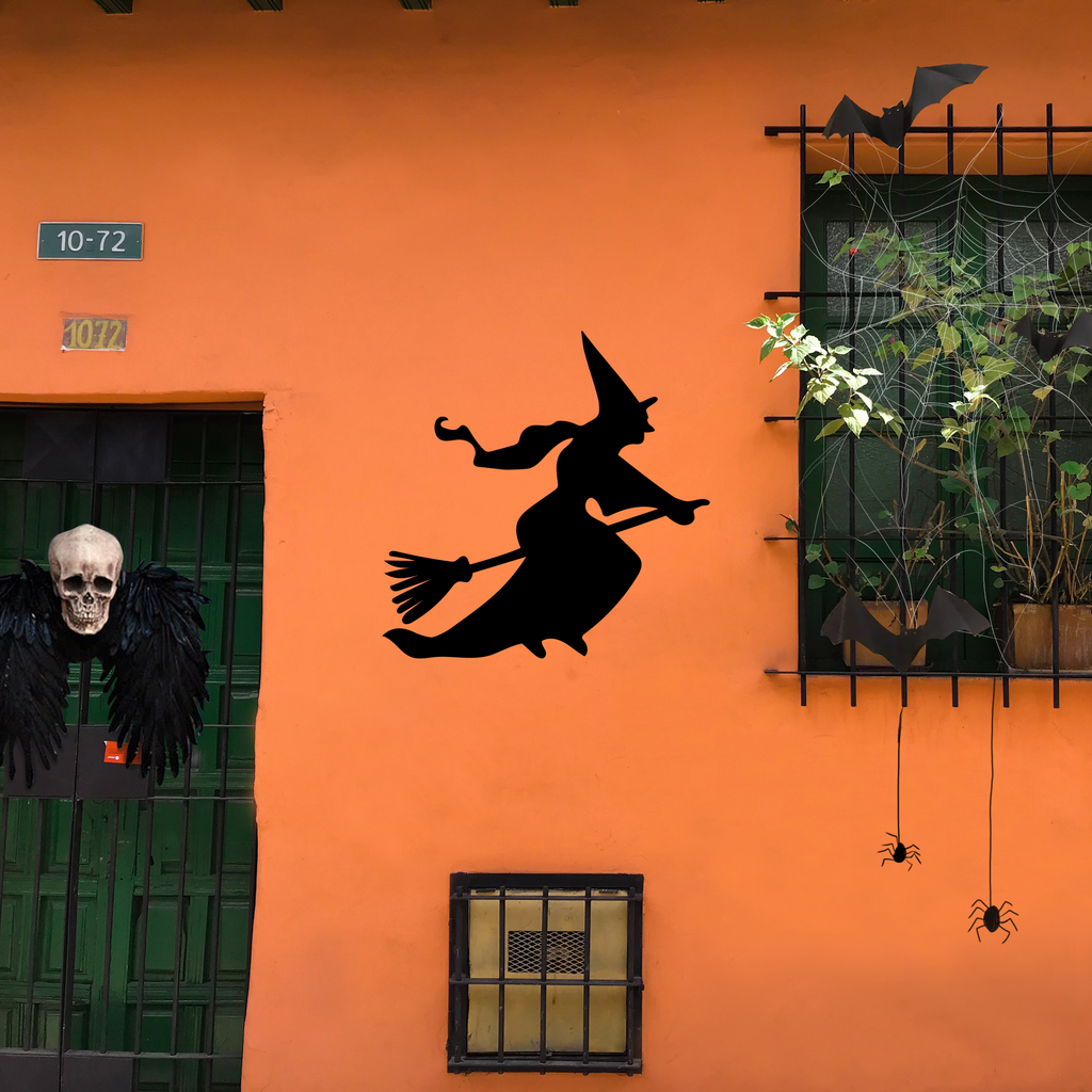 Vinyl Wall Art Decal - Flying Witch - 22.5" x 22.5" - Fun Spooky Halloween Seasonal Decoration Sticker - Teens Adults Indoor Outdoor Wall Door Window Living Room Office Decor 660078119181