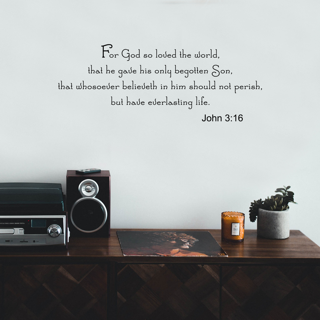 John 3:16 Religious Inspirational Bible Verse 21"-8"