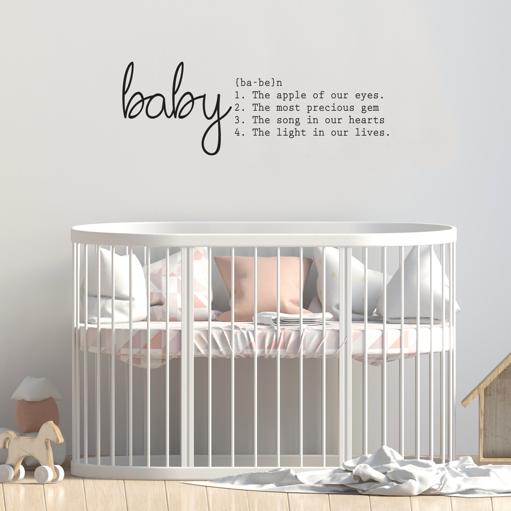 Baby Vinyl Wall Art Sticker with Quote - 20" x 50" - Nursery Room Wall Decoration Baby Shower Decorations - For Boy or Girl - Nursery Wall Art Peel Off Sticker 660078088982