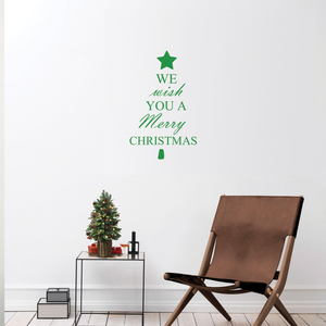 We Wish You A Merry Christmas -  23.5" x 34.47"- Cute Seasonal decal