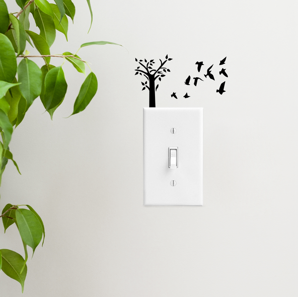Vinyl Wall Art Decal Tree and Birds 5