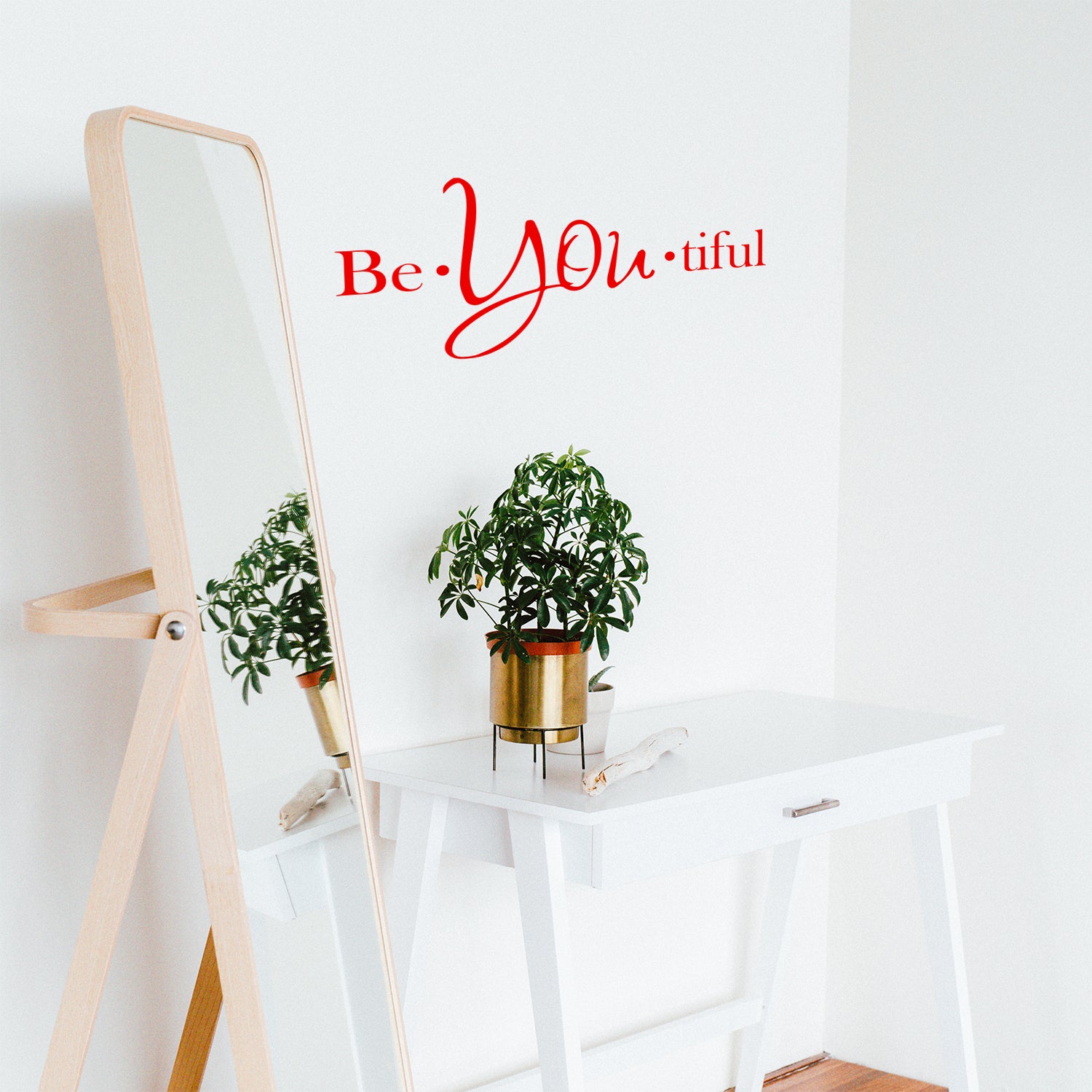 Vinyl Wall Art Decal - Be-You-Tiful - 6" x 15" - Trendy Women's Inspirational Decoration Quote - Motivational Home Apartment Door Window Living Room Bedroom Mirror Fashion Sticker