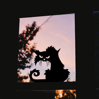 Vinyl Wall Art Decal - Angry Black Cat - 15" x 17" - Spooky Halloween Season Decoration Sticker - Trendy Kids Teens Adults Indoor Outdoor Wall Door Window Living Room Office Decor 660078120071
