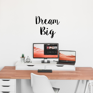 Dream Big Inspirational Quote and Saying - Wall Art Decal - 21" x 23" Decoration Vinyl Sticker - Bedroom Wall Vinyl Decals - Motivational Quote Vinyl Decor - Living Room Wall Decal 660078080375
