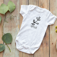 Onesie Organic Baby One Piece Short Sleeve Trendy Cute Sweet Minimal Bodysuit 0-12 Months - Sprout