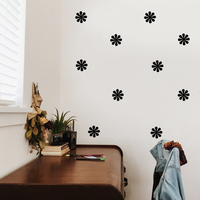 Set of 10 Vinyl Wall Art Decal - Flowers - 5" x 5" Each - Bedroom Living Room Office Dorm Room Girly Wall Decoration - Cute Trendy Floral Apartment Stencil Adhesives Wall Decor 660078115435
