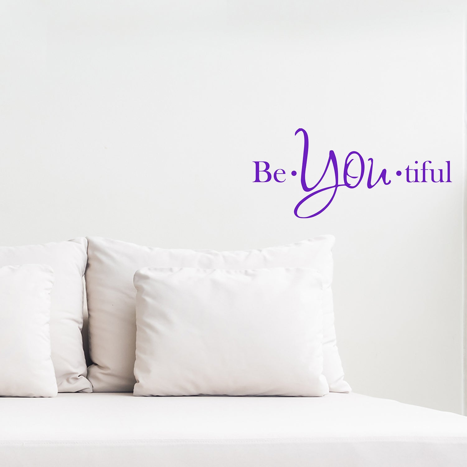 Vinyl Wall Art Decal - Be-You-Tiful - 6" x 15" - Trendy Women's Inspirational Decoration Quote - Motivational Home Apartment Door Window Living Room Bedroom Mirror Fashion Sticker