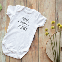 Onesie Organic Baby One Piece Short Sleeve Funny Trendy Sarcastic Minimal Bodysuit 0-12 Months - Cutest Little Asshole