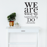 We Are What We Repeatedly Do - Aristotle - Inspirational Life Quotes - Wall Art Decal 36" x 22" Decoration Wall Art Vinyl Sticker - Bedroom Living Room Wall Decor 660078089064