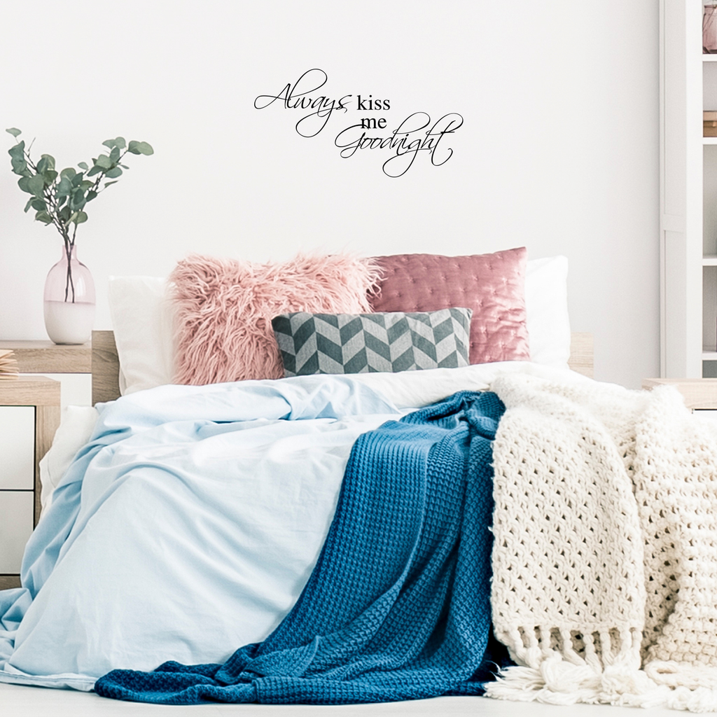 Printique Always kiss me Goodnight - 30" x 15" -  vinyl wall decal sticker art