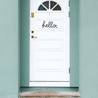 Hello.- 11" x 5" -  Cute Decorative Front Door Vinyl Decal Sticker Art