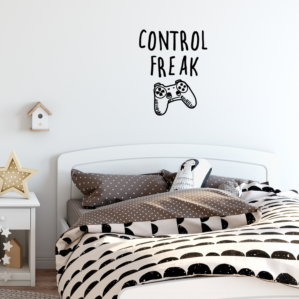 Vinyl Wall Art Decal - Control Freak - 29" x 23" - Gaming Accessory Decor for Boy Girl Teens Bedroom Adhesive Decor - Cool Game Room Peel and Stick Waterproof Sticker Design 660078115541