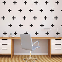 Set of 30 Vinyl Wall Art Decals - Crosses Plus Signs - 1.5" x 1.5" Each - Bedroom Wall Art Vinyl Stickers - Apartment Living Room Vinyl Decal - Kids Room Vinyl Wall Stickers 660078099377