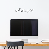 Hi Beautiful Ispirational Vinyl Mirror Decal Sticker Art