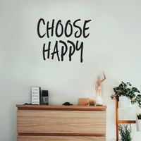 Choose Happy - Inspirational Life Quotes Wall Art Vinyl Decal - 19" X 23" Decoration Vinyl Sticker - Motivational Wall Art Decal - Bedroom Living Room Decor - Trendy Wall Art 660078091111
