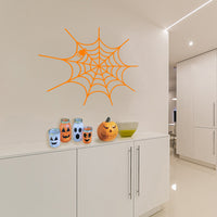 Vinyl Wall Art Decal - Spiderweb - 20" x 22.5" - Fun Halloween Web Seasonal Decoration Sticker - Teens Adults Indoor Outdoor Wall Door Window Living Room Office Decor 660078119686