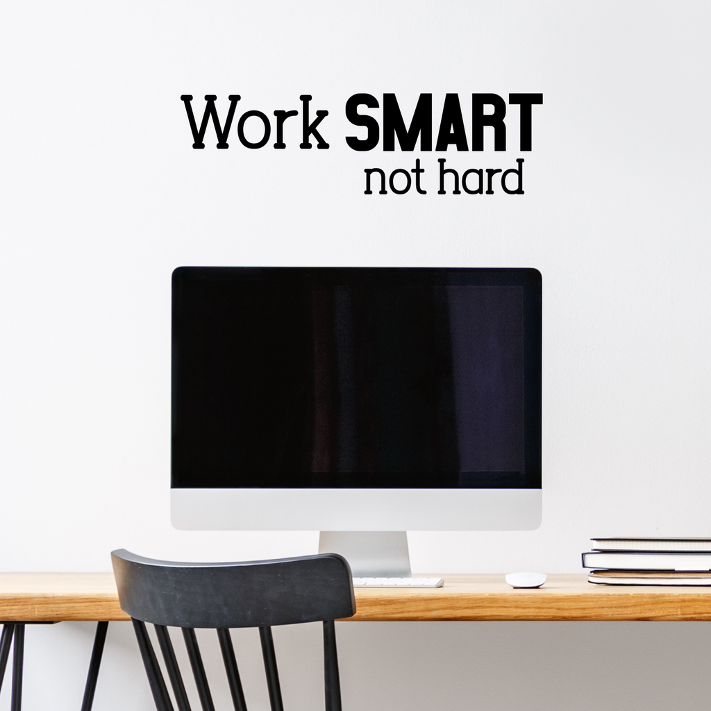 Vinyl Wall Art Decal - Work Smart Not Hard - 6.5" x 23" - Positive Modern Life Quotes for Business Workplace Bedroom Decoration - Motivational Wall Home Office Decor Stickers 660078119969