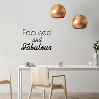 Vinyl Wall Art Decal - Focused and Fabulous - 16" x 23" - Womens Trendy Modern Home Living Room Office Quote - Positive Chic Girly Bedroom Workplace Apartment Wall Decor 660078118276