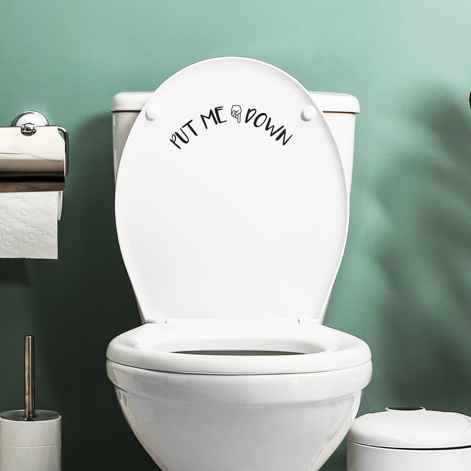 Put Me Down - Toilet Lid Sign - 6" x 12" - Bathroom Vinyl Decal - Funny Quotes Bathroom Decorations - Waterproof Vinyl Stickers 660078089286