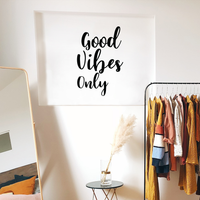 21" x 33"- Motivational Art Decal Cursive Get Good Vibes Only-  Wall Decoration Vinyl Sticker-