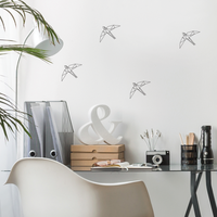 Set of 4 Vinyl Wall Art Decal - Geometric Bird - 9.48" x 11.53" Each - Vinyl Stickers for Home Apartment Use - Chic Geometric Animals for Living Room Bedroom Decorations 660078113578