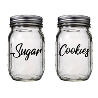 Storage Container Vinyl Labels Set of 10-2.5" to 7" Each - Kitchen Jars Containers Pantry Organization Labels - Modern Home Decor Peel Off Stickers