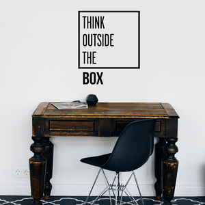 Think Outside The Box - Inspirational Quotes Wall Art Vinyl Decal - 24" X 20" Decoration Vinyl Sticker - Motivational Wall Art Decal - Bedroom Living Room Decor - Trendy Wall Art 660078090954
