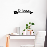 Vinyl Wall Art Decal - Be Brave - 6" x 23" - Home Office Living Room Motivational Life Quote - Positive Trendy Kids Teens Unisex Nursery Bedroom Dorm Room Wall Decor 660078115725