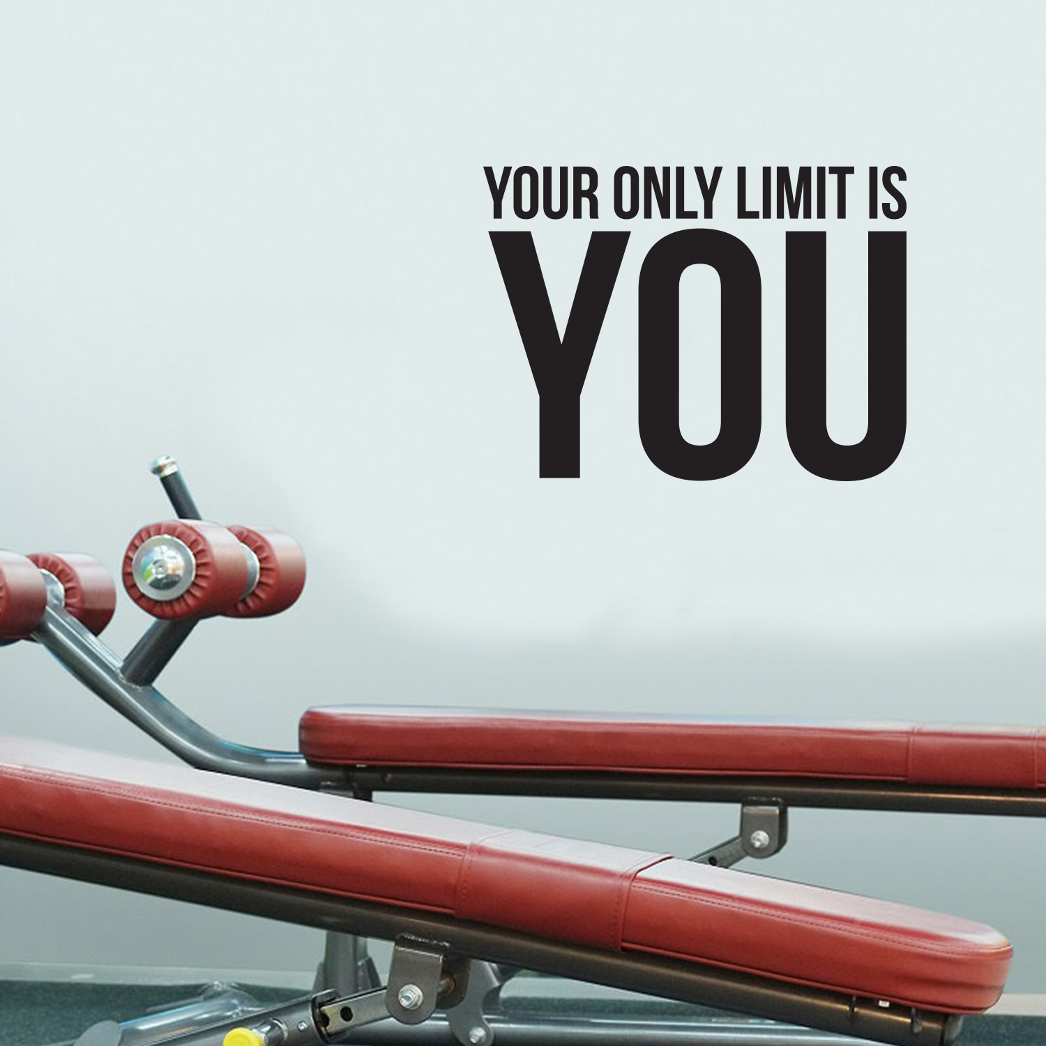 Your Only Limit is You - Inspirational Quote Wall Art Decal - 17" x 23" Decoration Vinyl Sticker - Life Quotes Vinyl Decal - Gym Wall Vinyl Sticker - Trendy Wall Art 660078089811