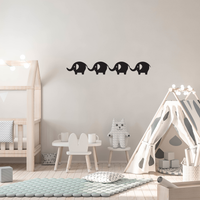 Printique Baby Elephants Vinyl Wall Art Stickers - 5" x 31" - Boy's Room Wall Decor - Cute Vinyl Sticker Decals - Nursery Room Elephant Decorations - Baby Shower Decor Girls 660078088975