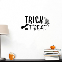 Vinyl Wall Art Decal - Trick Or Treat - 12" x 23" - Fun Spooky Halloween Seasonal Decoration Sticker - Kids Teens Adults Indoor Outdoor Wall Door Window Living Room Office Decor 660078116180