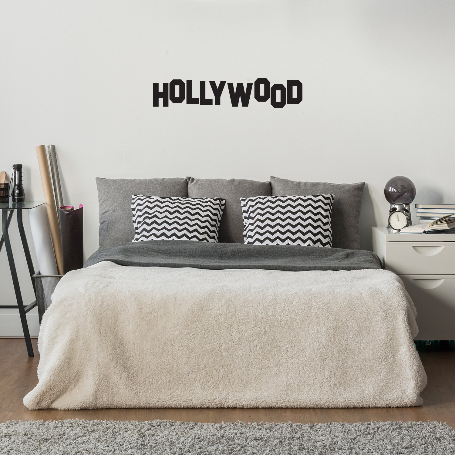 Pulse Vinyl Hollywood Sign- Wall Art Decal 6" x 30" Home Decoration Wall Art - Bedroom Living Room Wall Decor - Trendy Wall Art 660078089477
