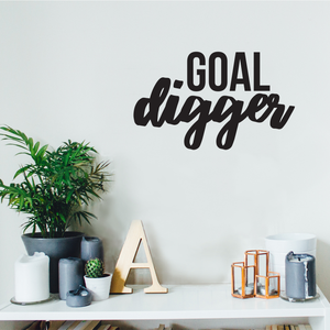 Goal Digger Inspirational Women's Quotes - Wall Art Decal 14" x 23" Boss Girl Decoration Vinyl Sticker - Life Quotes Decal - Office Wall Decoration 660078088999