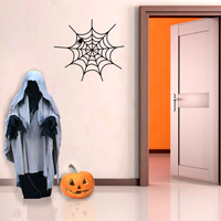 Vinyl Wall Art Decal - Spiderweb - 20" x 22.5" - Fun Halloween Web Seasonal Decoration Sticker - Teens Adults Indoor Outdoor Wall Door Window Living Room Office Decor 660078119662