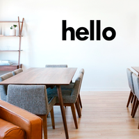 Vinyl Art Wall Decals - Hello Greeting - 60" x 23" Decorative Door Mural - Removable Wall Sticker Decal for Home Decor - Business Office - Bedroom Living Room Vinyl Stencil Adhesive 660078107324