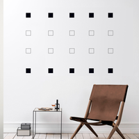 Set of 20 Vinyl Wall Art Decal - Square Patterns - 4.3" x 4.3" Each - Minimalist Vinyl Stickers for Home Apartment Bedroom - Cool Modern Decor for Living Room Workplace Use 660078113653