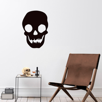 Vinyl Wall Art Decal - Skull - 29" x 20" - Scary Death Halloween Seasonal Decoration Sticker - Teens Adults Indoor Outdoor Wall Door Window Living Room Office Decor 660078119549