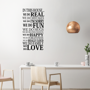 In This House.. - 22" x 42" - Family Rules Vinyl Wall Decal Sticker Art
