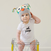 Onesie Organic Baby One Piece Short Sleeve Trendy Funny Minimal Bodysuit 0-12 Months - Oh Poop