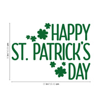 St Patrick's Day Vinyl Wall Art Decal - Happy St Patrick's Day - 16" x 23" - St Patty's Holiday Home Living Room Bedroom Sticker - Indoor Outdoor Office Workplace Apartment Decor (16" x 23", Green) 660078137437