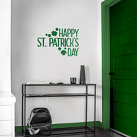 St Patrick's Day Vinyl Wall Art Decal - Happy St Patrick's Day - 16" x 23" - St Patty's Holiday Home Living Room Bedroom Sticker - Indoor Outdoor Office Workplace Apartment Decor (16" x 23", Green) 660078137437
