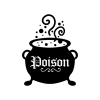 Vinyl Wall Art Decal - Poison Pot - 28" x 22" - Fun Spooky Halloween Seasonal Decoration Sticker - Cute Teens Adults Indoor Outdoor Wall Door Window Living Room Office Decor 660078119167